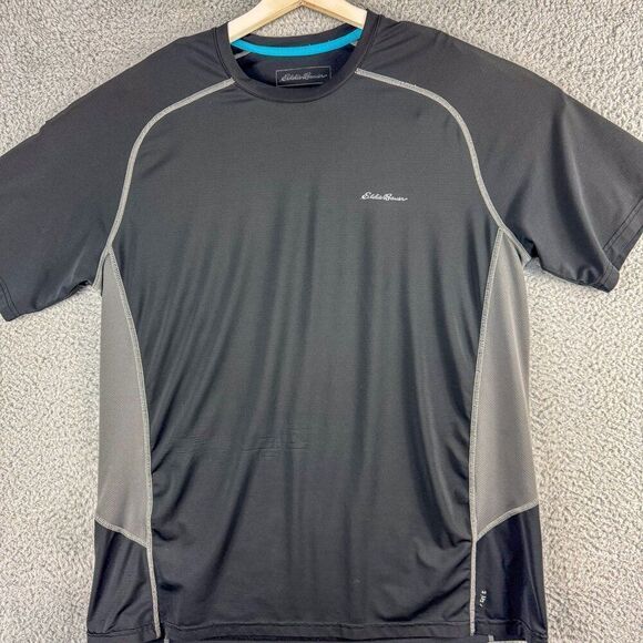 Eddie Bauer Active Shirt Mens XL Black Gray Tee Gym Crossfit Run Outdoor Camping - Picture 1 of 12